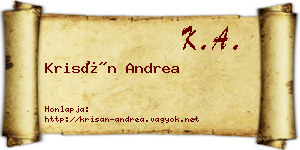 Krisán Andrea névjegykártya
