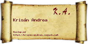 Krisán Andrea névjegykártya